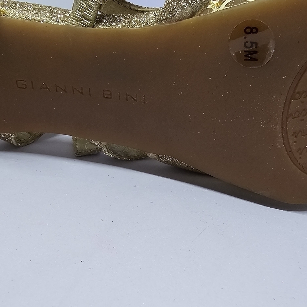 Gianni Bini Gold Glitter Strappy Sandals - Size 8.5 - Picture 10 of 10